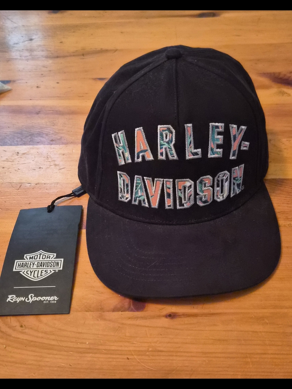Harley-Davidson Black Snapback Hat with Multicolor Embroidered Logo